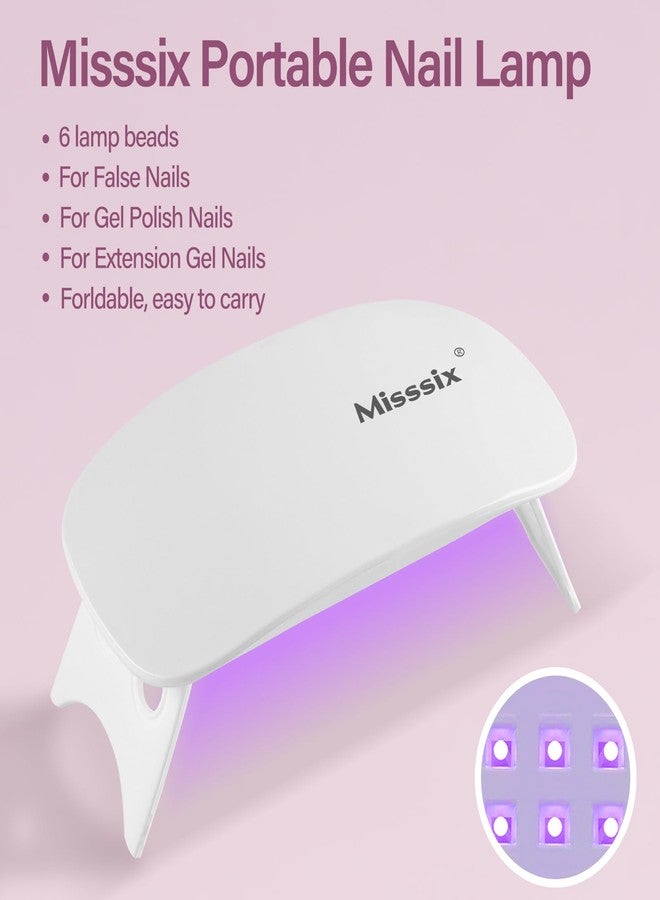 Misssix Short Almond Gel Nail Tips Kit, 216Pcs Pre Etched Clear Fake Nails, Full Cover False Nail 9-in-1 Gel Glue and Portable Mini U V Nail Lamp for Women 12 Sizes - Image 4